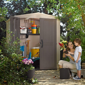 Casetta da Giardino Keter Factor 6x6 178x195.5x208 Cm Effetto Legno in Resina Beige per Esterni - Product Image 6