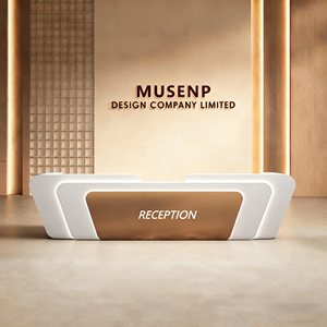 Bancone <span class=keywords><strong>Reception</strong></span> Moderno e di Tendenza per Salone e <span class=keywords><strong>Ufficio</strong></span> - Elegante Tavolo Frontale dal Design Contemporaneo per Lobby Aziendale - Product Image 2