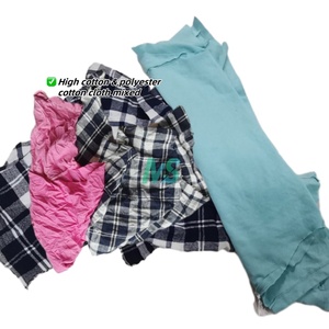 Chiffons d'essuyage industriels en coton de haute qualité, chiffons de t-shirts industriels mélangés, 10 kg, couleurs mélangées, OEM&ODM - Product Image 2