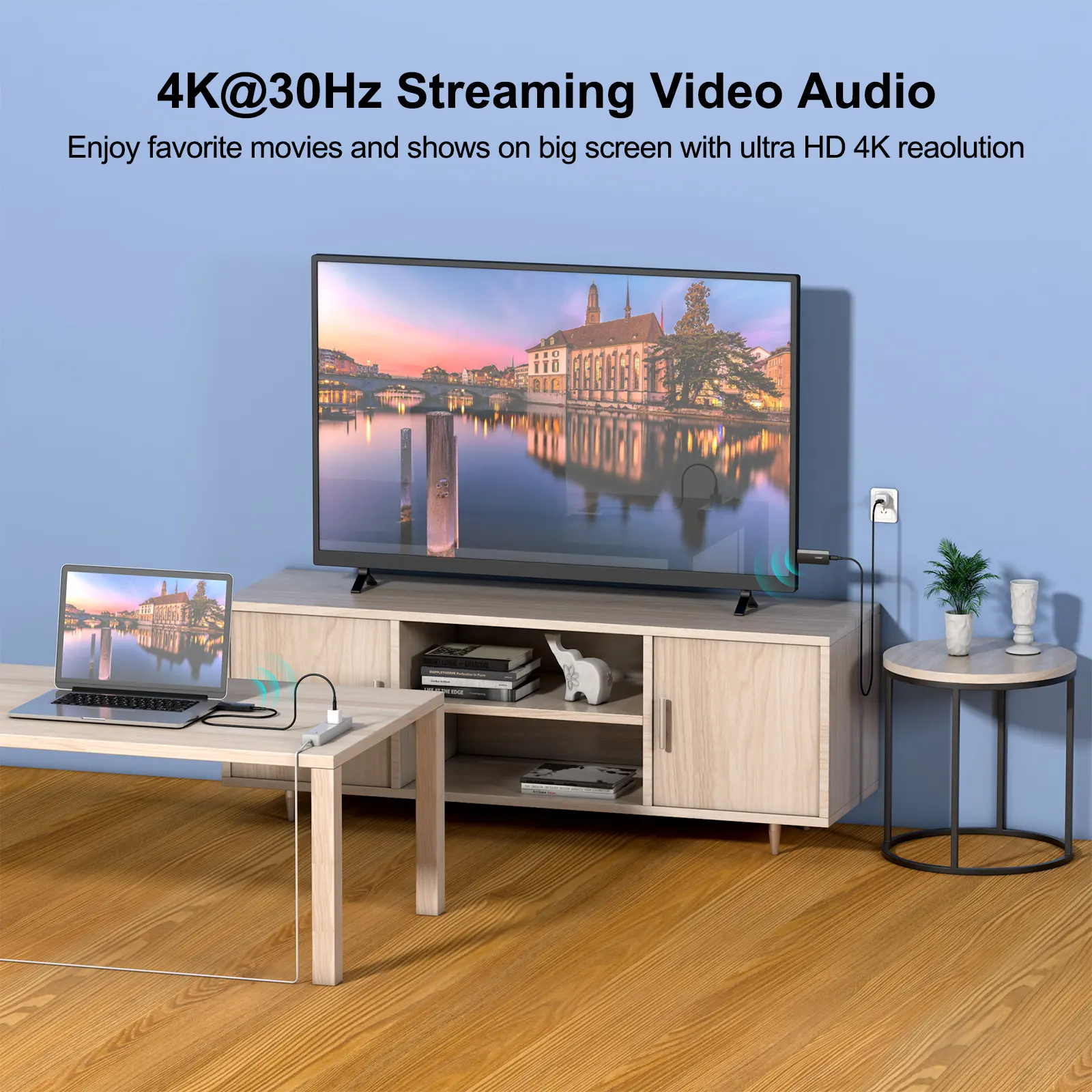 EDUP WD9908GS Full HD 4K 30HZ Hochoptimierungsvideo kabelloser Audio-Sender und Empfänger-Kit 4K Extender