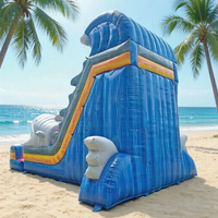 Toboggan aquatique gonflable personnalisé en forme de requin, château gonflable avec toboggan, trampoline gonflable haut de gamme avec toboggan