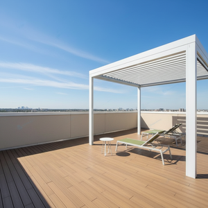 Pérgola de Aluminio <span class=keywords><strong>para</strong></span> Exteriores Sweet Home con Techo de Láminas, Iluminación LED Impermeable y Mosquitera <span class=keywords><strong>para</strong></span> Jardín - Product Image 4