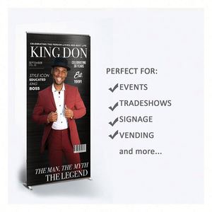 Magazine Cover <b>Backdrop</b> Custom Retractable Banner Digital Printing Roll up Displays Fabric Banner <b>Stand</b> Business Sign - Product Image 1