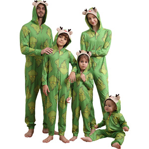 Grenouillère <span class=keywords><strong>Pyjama</strong></span> Douillette de Noël <span class=keywords><strong>Le</strong></span> <span class=keywords><strong>Grinch</strong></span> pour Femme, à Capuche, Taille Élastique, Combinaison de Nuit Hiver Luxe avec Imprimé Dessin Animé - Product Image 3