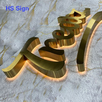 Lettres lumineuses 3D personnalisées en acier inoxydable plaqué or rose avec rétroéclairage LED pour enseignes commerciales décoratives