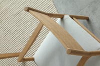 Fauteuil en bois de frêne massif avec housse amovible, finition bois naturel, siège rembourré durable - Chaise de salle à manger et de loisirs moderne