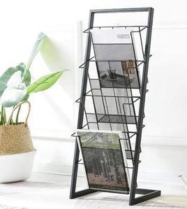 Máy tính để bàn 3-Tier dây kim loại lưới báo hiển thị giá truy cập cuốn sách hiển thị đứng bảng <span class=keywords><strong>Top</strong></span> Tạp Chí chủ hiển thị đứng giá - Product Image 4