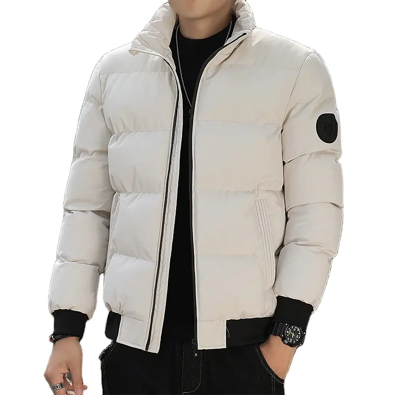 2022 men's classic winter cotton jacket stand collar autumn winter warm leisure simple large size cotton jacket