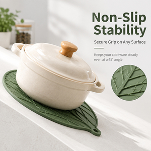 Food Grade Silicone Hot <b>Pad</b> Leaf Shape Trivet 230C <b>Heat</b> Resistant Non-Slip Mat for Dining Table Oven Kitchen Decor - Product Image 3