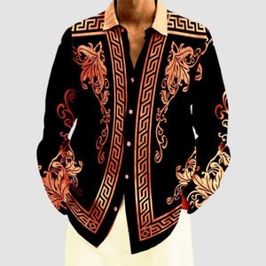 <span class=keywords><strong>Chemise</strong></span> à manches longues promotionnelle à motif personnalisé, chemises hawaïennes décontractées, chemises de soirée formelles, chemises publicitaires, chemises de vacances - Product Image 2