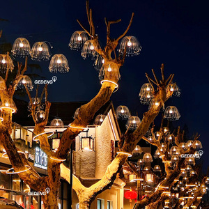 Lámpara de Medusas de Fibra Óptica, Colorida, con Cambio de Color, Decoración para Bares, Calles, Iluminación Exterior, Estilo Literario y de Viaje - Product Image 4