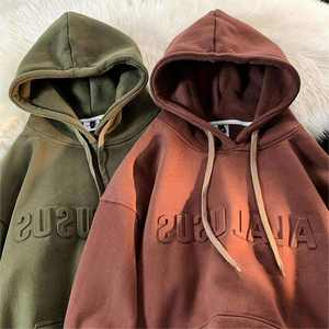 Peso pesado 100% algodón sudaderas con capucha en blanco francés Terry sudaderas con capucha de gran tamaño hombres logotipo en relieve personalizado hombres 500 Gsm grueso Unisex Hoody - Product Image 1