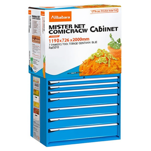 Fami Master Key Comfort <b>Drawer</b> Cabinet 1190x726x2000mm 7 <b>Drawers</b> <b>Tool</b> Storage Gentian Blue Ral5010 - Product Image 2