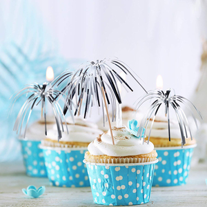 Adornos para cupcakes con diseño de fuegos artificiales, palillos decorativos de aluminio para graduación, decoraciones para pasteles festivos, palillos para comida de 7 pulgadas para recuerdos de fiesta - Product Image 5