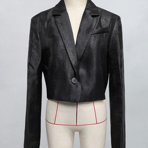 Chaqueta Blazer de Punto para Mujer, Personalizada al por Mayor, OEM ODM, de Alta Calidad, Antiarrugas, Color Sólido, con Cuello Chal, a la Moda - Product Image 5