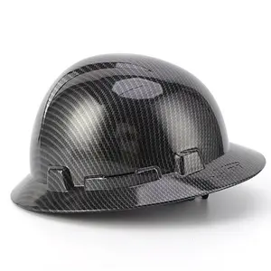 Casco de construcción grueso de ala completa negro HDPE al por mayor casco duro de seguridad para trabajadores