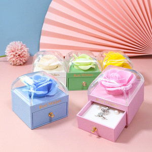 Wholesale Sliding <b>Drawer</b> Jewelry Container Elegant Flower Box Display for Jewelry Packaging - Product Image 1