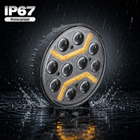 Phare de travail LED rond de 9 pouces, faisceau spot, résistant aux chocs, avec DRL, 12V, IP67, tout-terrain, 4x4, lampe auxiliaire pour véhicules lourds
