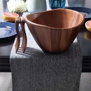 ชามสลัดไม้อะคาเซียชามผสมไม้ไผ่แข็งสำหรับใช้ในครัวบ้าน - Product Image 4