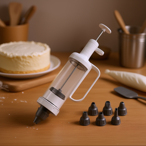 One Handed <b>Decorating</b> Syringe With 6 Nozzles <b>Cake</b> <b>Decorating</b> <b>Supplies</b> - Product Image 3