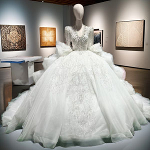 Jancember XS076 <span class=keywords><strong>Civil</strong></span> Tassel <span class=keywords><strong>Robe</strong></span> <span class=keywords><strong>de</strong></span> Mariée <span class=keywords><strong>Africaine</strong></span> en Dentelle à Col en V pour Femme - Product Image 1