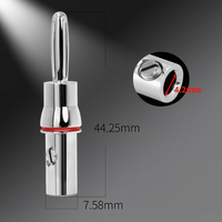 Connecteur de haut-parleur banane RASANTEK plaqué rhodium 9,0 mm en aluminium et laiton, prise audio mâle, borne à vis de verrouillage, connexion rapide