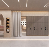 Aménagement intérieur de salon de beauté, décoration complète personnalisée de la pièce, éclairage LED, station de salon écologique, aménagement de boutique de manucure