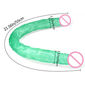 Mainan Seks Nyata Dua Kepala Silikon Wanita, Mainan Seks Masturbator Getaran Nyata Penis untuk Wanita - Product Image 5