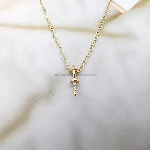 Vente en gros pendentif simple Bail perle bouton de montage 9k 14k 18k or de montage pour perles bijoux résultats