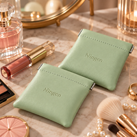 Porte-monnaie en cuir PU avec fermeture à bouton-pression, petite pochette à monnaie, mini portefeuille pour femmes, logo personnalisé, vente en gros