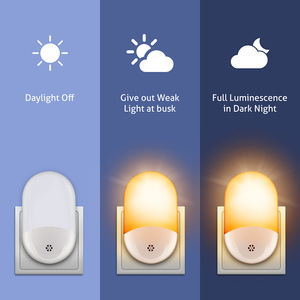Automatic LED Night Light Wall Plug in Dusk to Dawn Sensor Light <strong>Lamp</strong> Warm White US/<strong>UK</strong>/EU Plug - Product Image 2