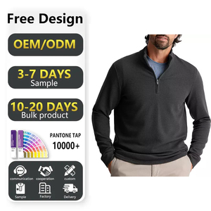 Personnalisé 100% Polyester Hommes Polaire Quart Zip Pull Pull Slim Fit Léger Col Montant Chandails À Manches Longues Pour Hommes - Product Image 1