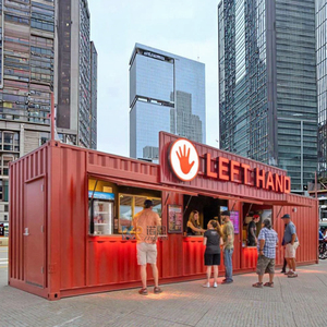 ร้านอาหารเคลื่อนที่แบบตู้คอนเทนเนอร์เหล็กสำเร็จรูปหรูหรา พร้อมบาร์ ร้านกาแฟ และซุ้มขายอาหารกลางแจ้ง - Product Image 1