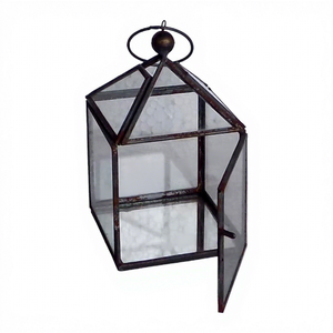 Best-Selling Eco-friendly <b>Table</b> Top Decorative Iron Metal Lantern with Glass for Home Wedding Christmas <b>Party</b> Decoration - Product Image 1
