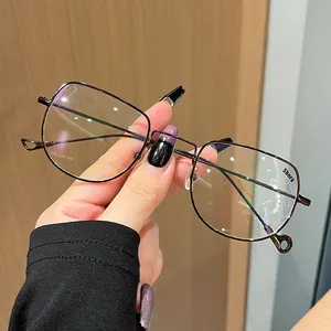 玻璃透明非处方镜片眼镜金属光学框架眼镜