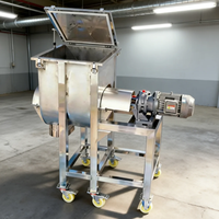 Mélangeur horizontal compact de qualité alimentaire en acier inoxydable pour poudres, type ruban