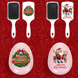 Amytan Christmas Hair Comb <b>Large</b> Flat Cushion Egg Shape Scalp Massage For Women - Product Image 1