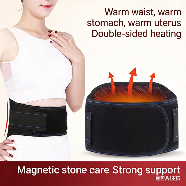 Nylon Magnetic Therapy Compression Back Support Belt Adjustable Lumbar Support Brace for Lower Back Pain Relief Heating Pad