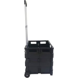 Portable Lightweight Durable <b>Foldable</b> Platform Shopping Trolley <b>Cart</b> with Wheels for Supermarket Use and Outdoor Convenience - Product Image 3