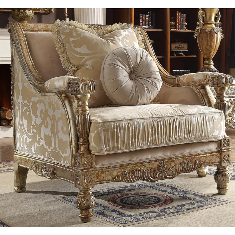 Royal Antique style fabric sofa set 3 2 1 European style sofas living room furniture