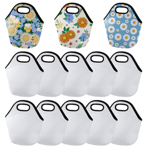 Sacs de pique-nique vierges pour sublimation, sacs fourre-tout en néoprène pour fruits, impression par transfert thermique simple ou double face, sacs de transport personnalisés à poignée. - Product Image 5