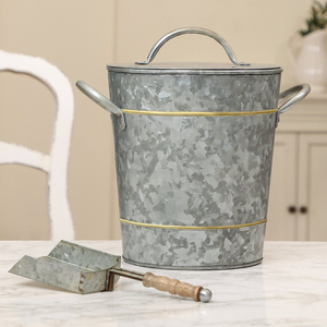 <b>Ice</b> <b>Bucket</b> with Scoop Beverage Tub Wrapped with Rope for Parties Galvanized Metal <b>Bucket</b> Cooler <b>Drink</b> Tub - Product Image 4