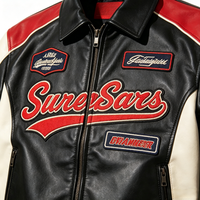 Veste en cuir de course OEM, veste de motard en peau de mouton véritable de qualité supérieure, broderie complexe, manteau de moto de luxe, étiquette privée personnalisée