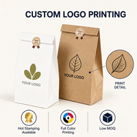 Sacs en papier kraft avec logo personnalisé, vente en gros, sacs d'épicerie recyclables bruns, plusieurs tailles, emballage alimentaire pour restaurant, boulangerie