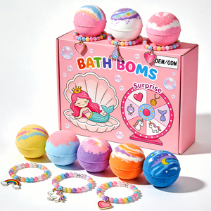 Bombe da Bagno per Bambini 30g, Organiche, Non Tossiche, Naturali, Biodegradabili, Design Unicorno, Oli Essenziali, Divertenti per Spa e Uso Domestico, Personalizzabili - Product Image 1