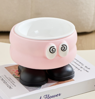 Gamelle surélevée en céramique pour animaux de compagnie, protection du cou, antidérapante, pour chat et chien, design mignon, en acier inoxydable, anti-renversement