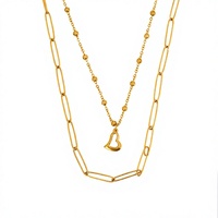 Collier créatif en forme de cœur Hip-hop pour femme, style Instagram, tendance, polyvalent, superposé, gothique, avec pendentif chaîne cubaine en tungstène, de niche