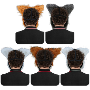 قناع شعر مستعار مستعار من Halloween على شكل ذئب ماء لاصق مع فم متحرك وقناع رأس ذئب قناع وجه كامل على شكل حيوان لطيف ومضحك - Product Image 5