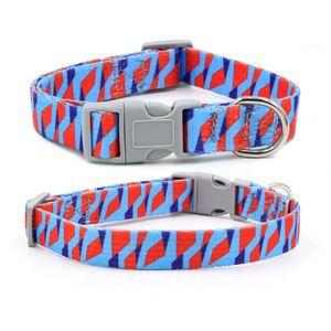 Nieuwe Nylon Belettering Printing Ontwerpers Custom Print Hondenhalsband Nylon Gepersonaliseerde <span class=keywords><strong>Pet</strong></span> Kraag Metalen Gesp Hond Halsband