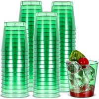 24 gobelets jetables en plastique vert classique de 2 oz pour la Saint-Patrick, étanches, pour boire directement, fournitures de fête pour adultes, mariage